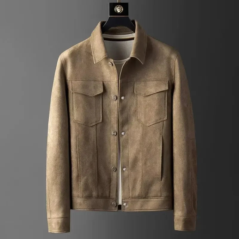Men's Suede Bomber Jacket