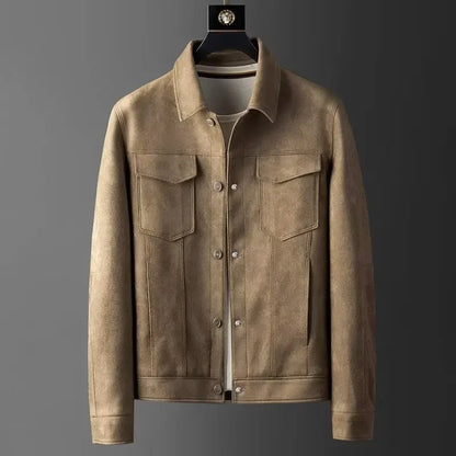 Men's Suede Bomber Jacket