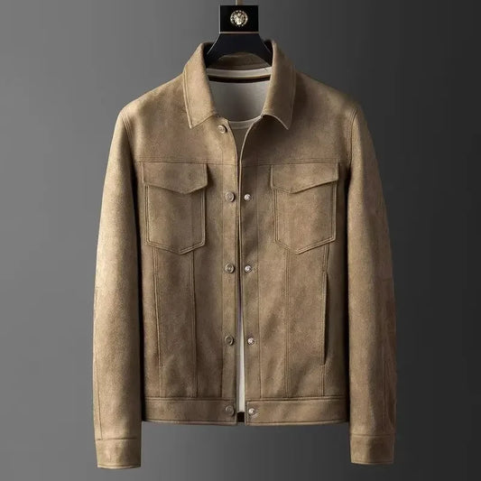 Men's Suede Bomber Jacket