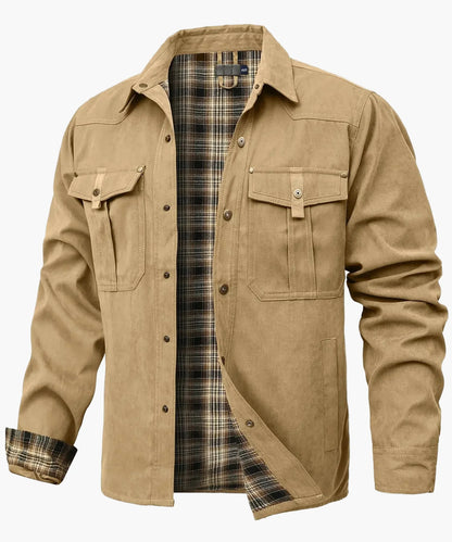 Men's Flannel-Lined Western Shirt Jacket