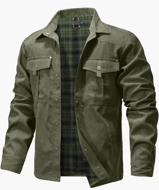 Men's Flannel-Lined Western Shirt Jacket