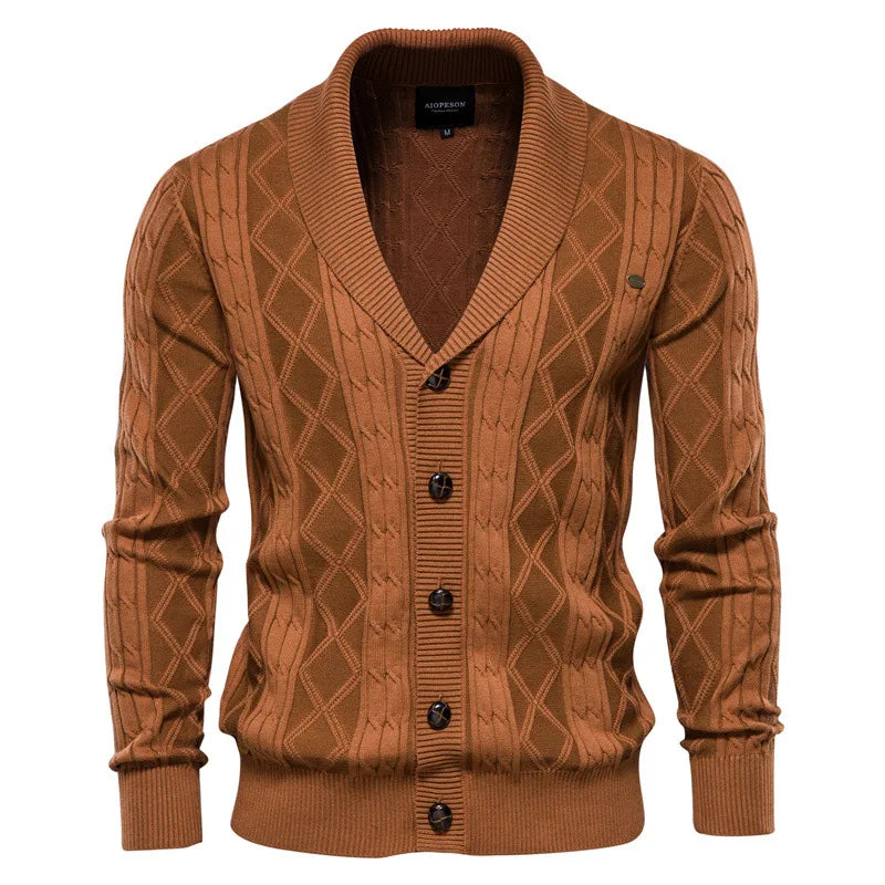 Men's Cable-Knit Cotton Cardigan