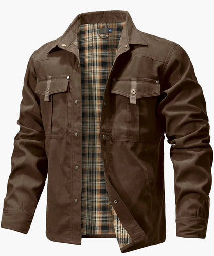 Men's Flannel-Lined Western Shirt Jacket