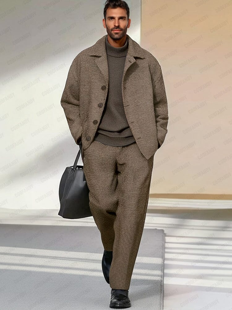 Men's Regular Fit Jacket & Pants Set
