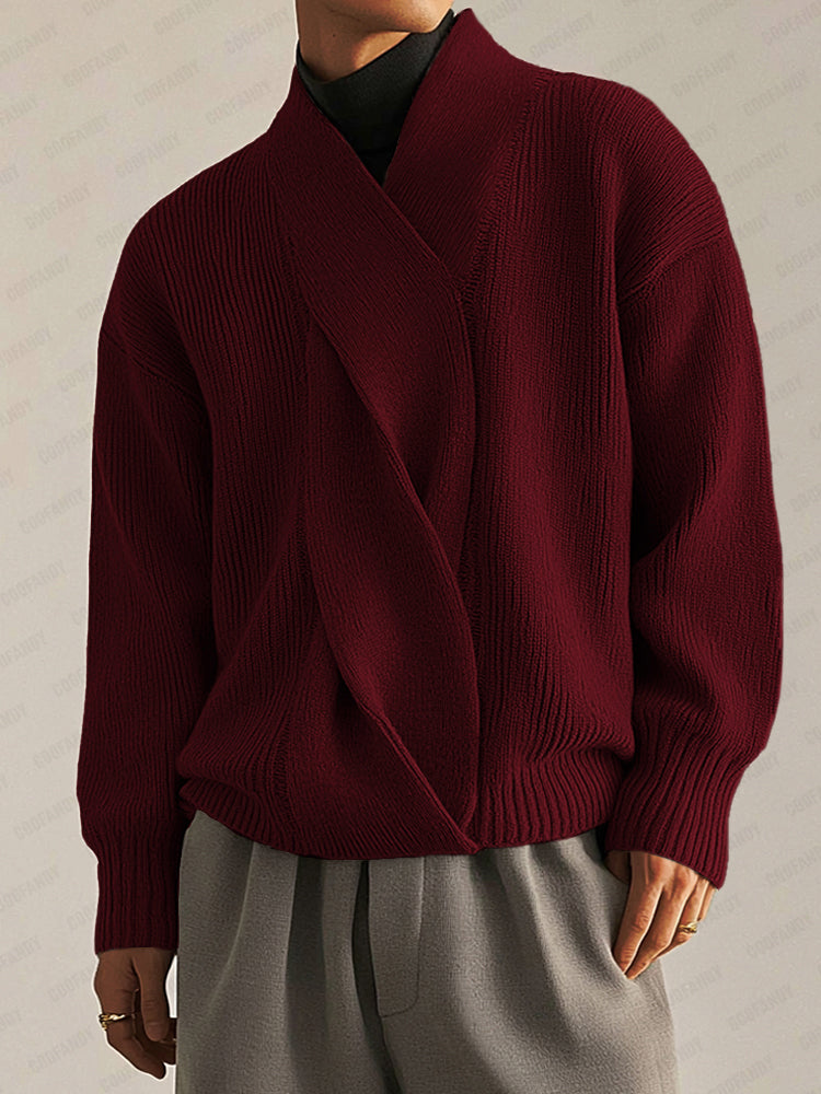 Men's Twist-Knit V-Neck Sweater