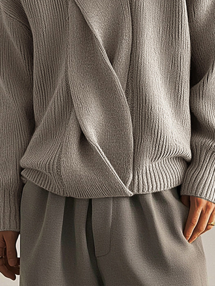 Men's Twist-Knit V-Neck Sweater