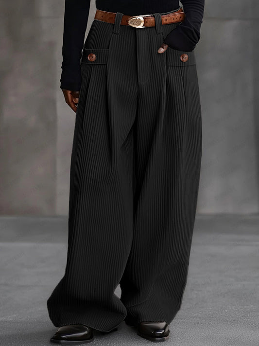 Unisex Corduroy Wide-Leg Pants