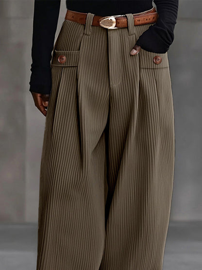 Unisex Corduroy Wide-Leg Pants