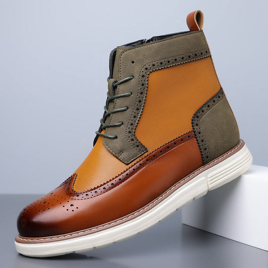 Men's Leather Brogue Boots