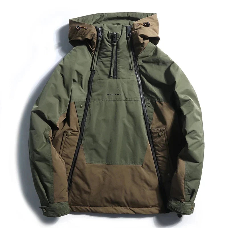 Men's Color-Block Double-Zip Utility Jacket