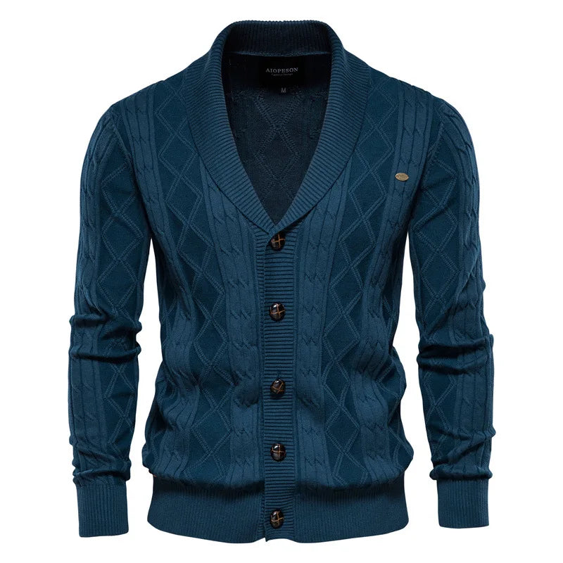 Men's Cable-Knit Cotton Cardigan