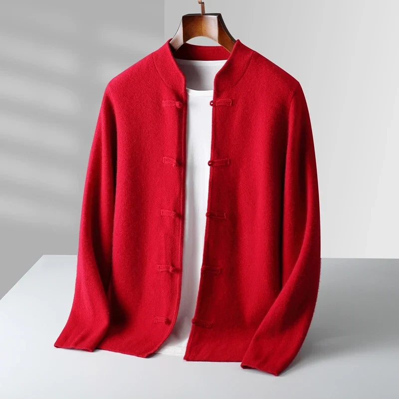 Women's Cashmere Stand Collar Cardigan