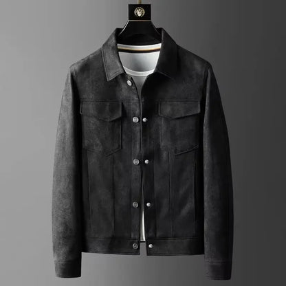 Men's Suede Bomber Jacket