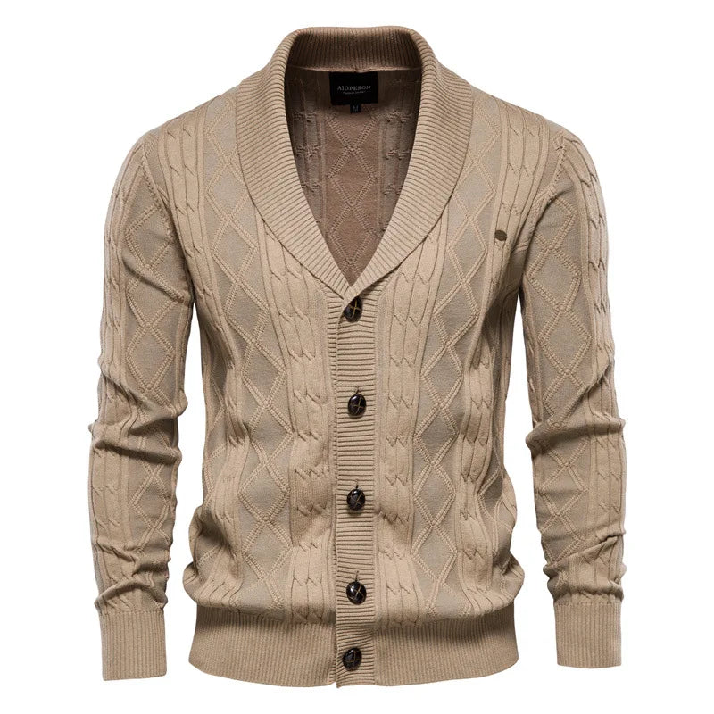 Men's Cable-Knit Cotton Cardigan