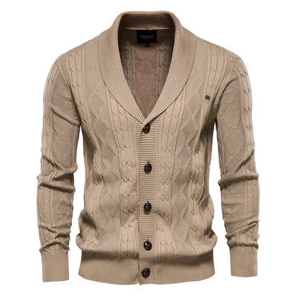 Men's Cable-Knit Cotton Cardigan
