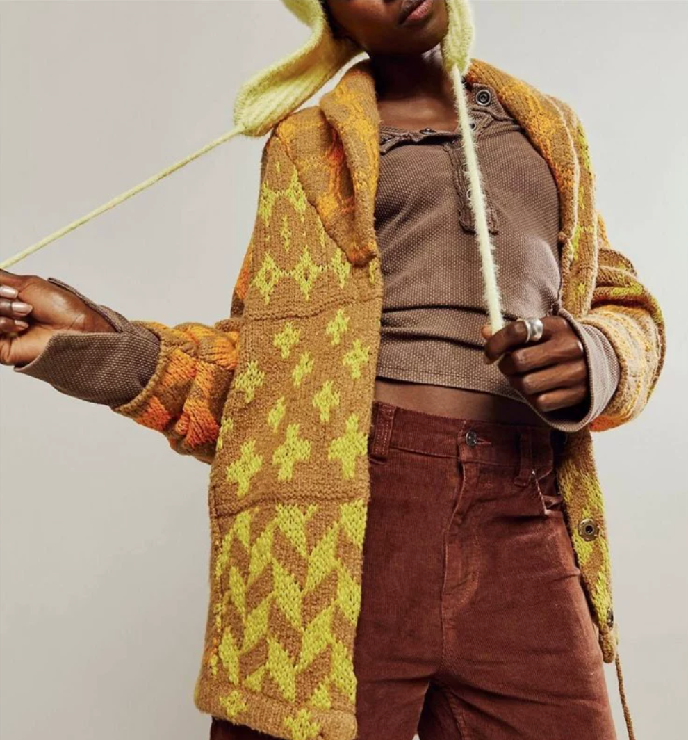 Women's Geometric Knit Cardigan