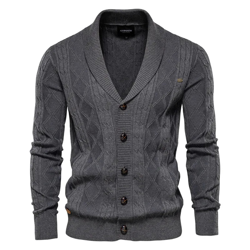 Men's Cable-Knit Cotton Cardigan