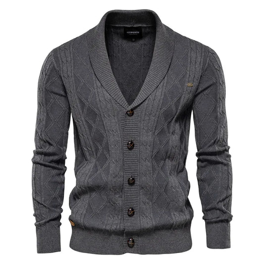 Men's Cable-Knit Cotton Cardigan