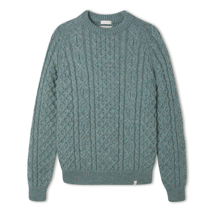 Unisex British Wool Cable Knit Crew Neck Jumper, view 3