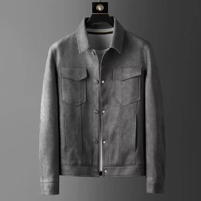 Men's Suede Bomber Jacket