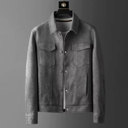 Men's Suede Bomber Jacket