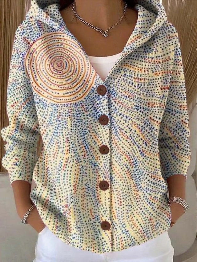 Women's Hooded Button-Front Lightweight Knit Cardigan – Light Yellow