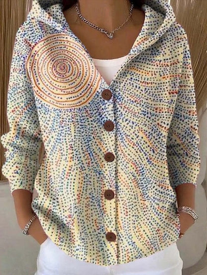 Women's Hooded Button-Front Lightweight Knit Cardigan – Light Yellow