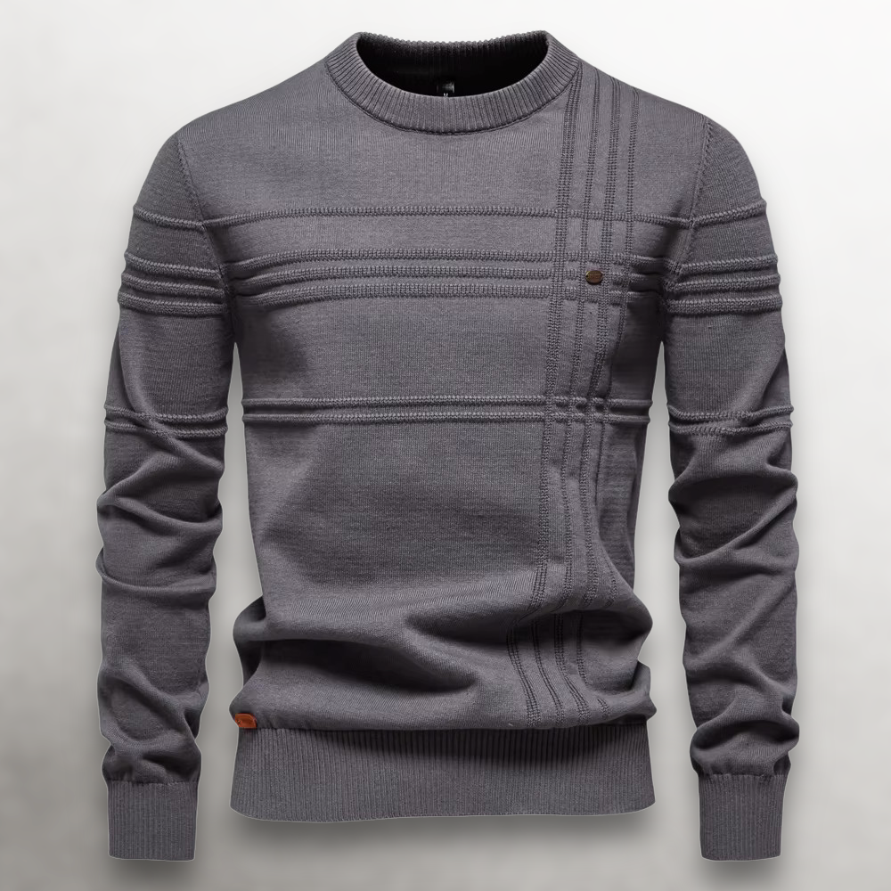 Men's Cotton Grid-Knit Sweater