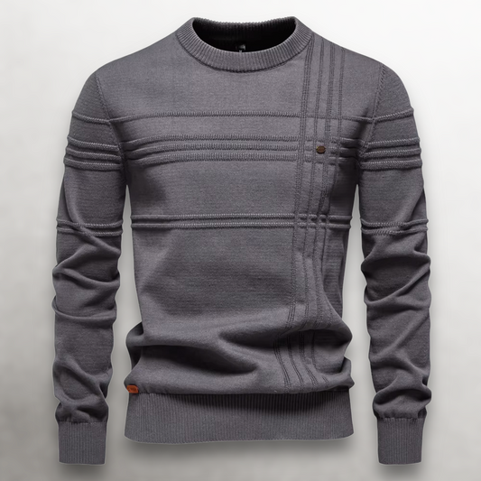 Men's Cotton Grid-Knit Sweater