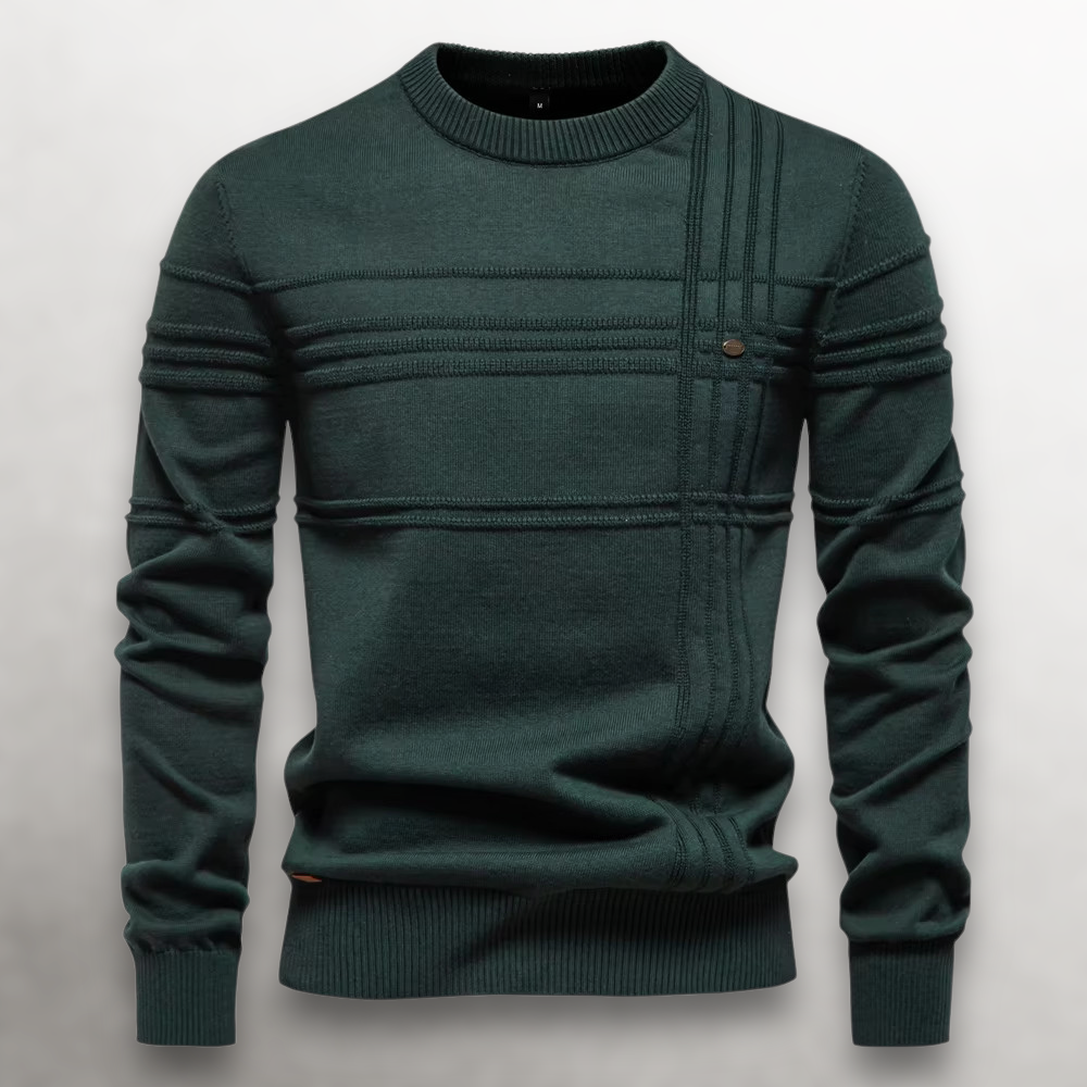 Men's Cotton Grid-Knit Sweater