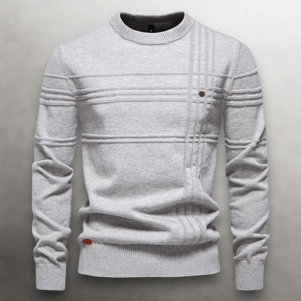 Men's Cotton Grid-Knit Sweater