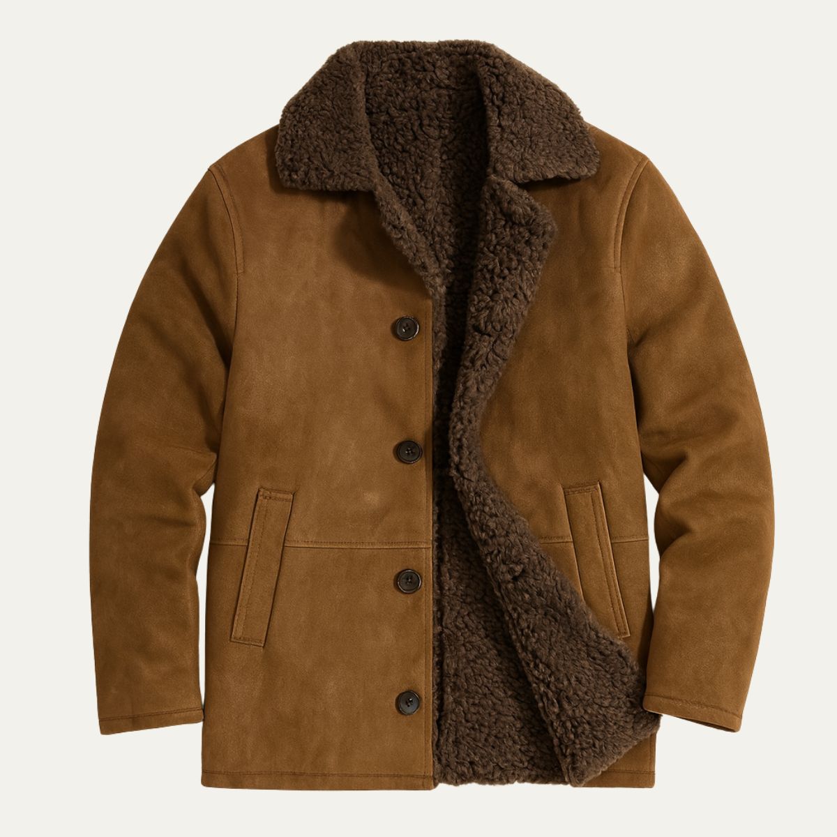 Men's Shearling-Lined Overcoat
