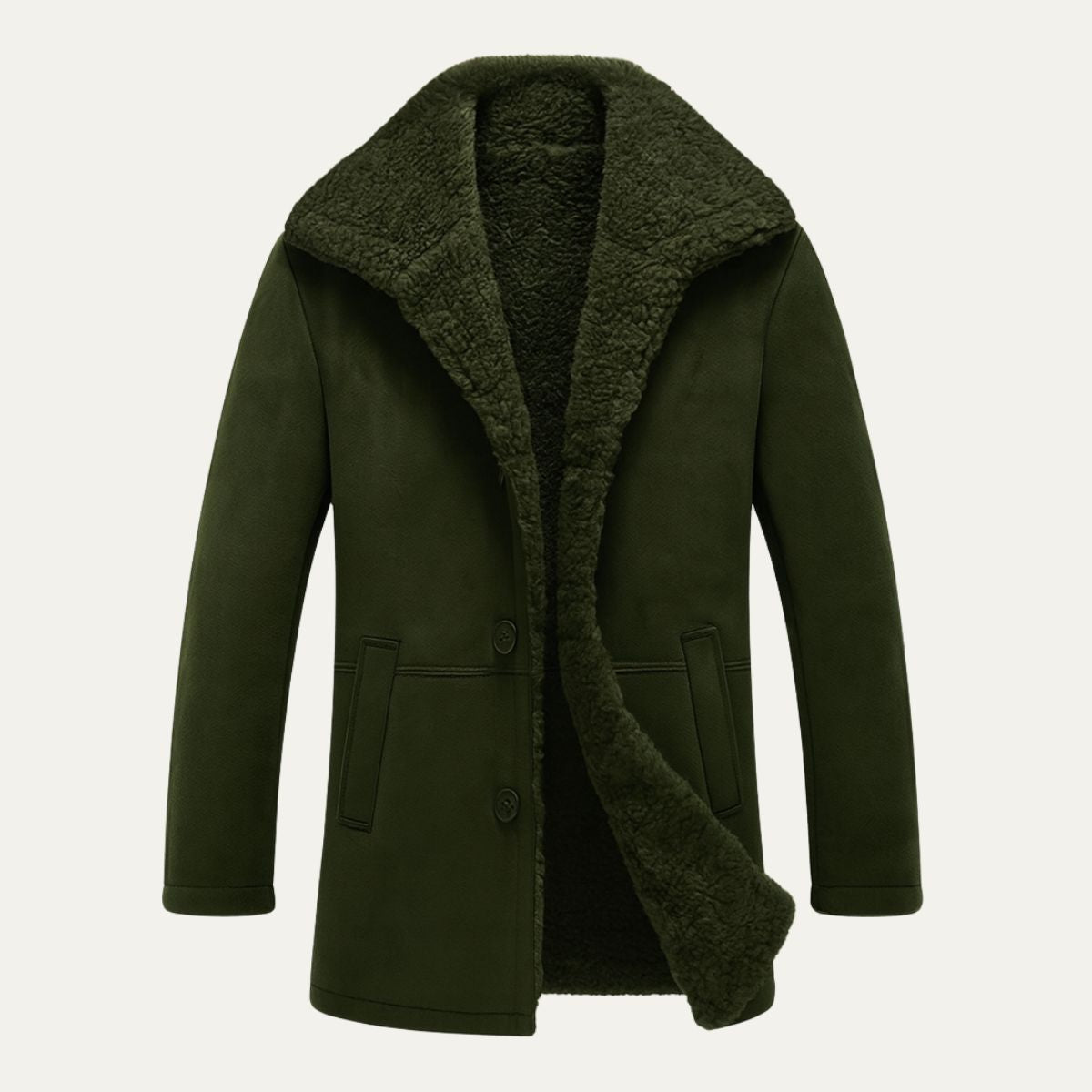 Men's Shearling-Lined Overcoat