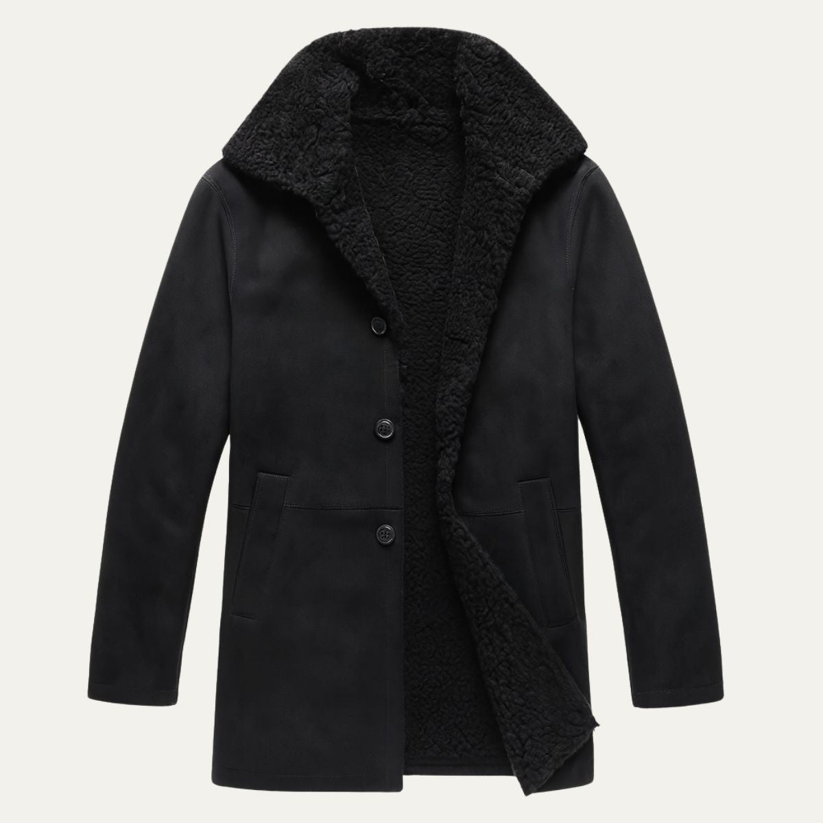 Men's Shearling-Lined Overcoat