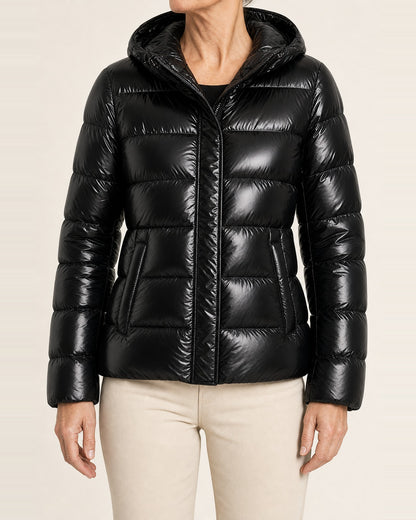 Women's Glossy Finish Puffer Jacket – Fitted Cut