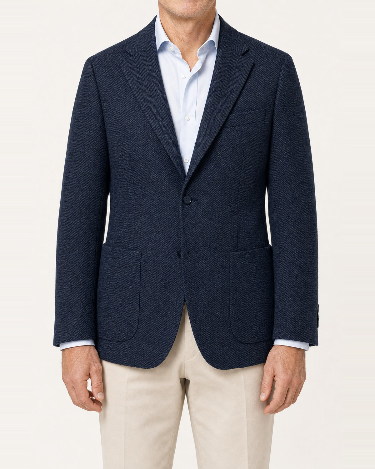 Men's Wool-Blend Herringbone Two-Button Blazer