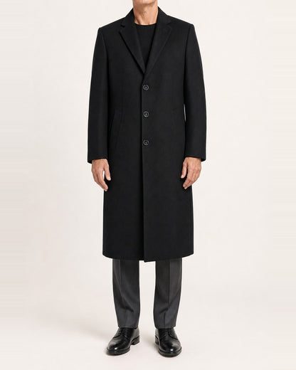 Men's Wool & Cashmere Full-Length Overcoat – Notch Lapel