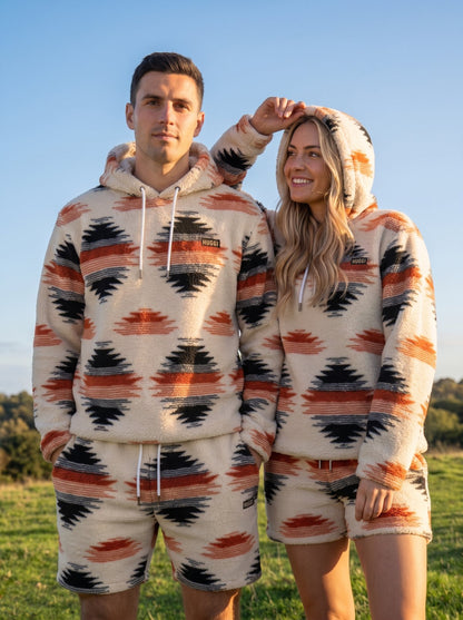 Women's Plush Fleece Hoodie & Shorts Set