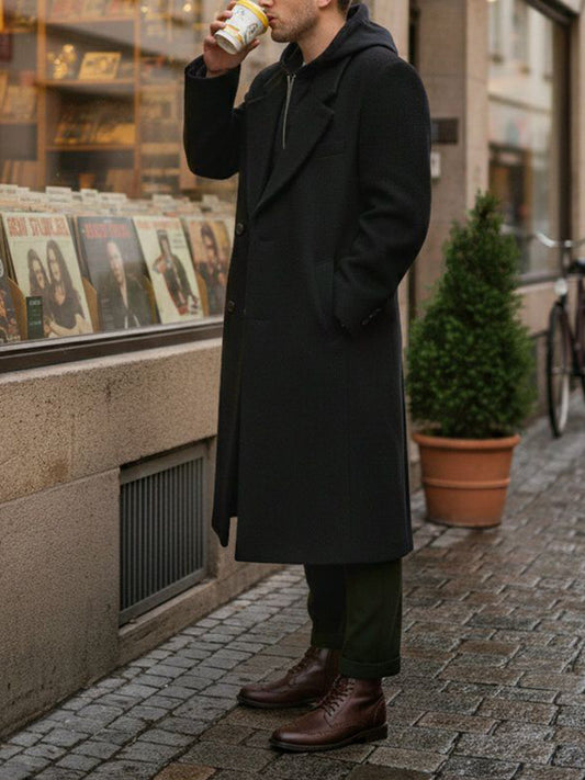 Men's Vegan Wool Structured Coat