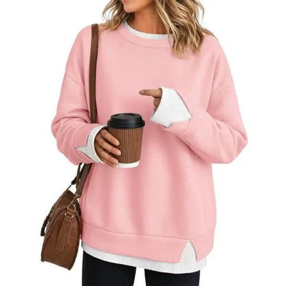 Women's Ribbed-Panel Layered-Look Sweatshirt