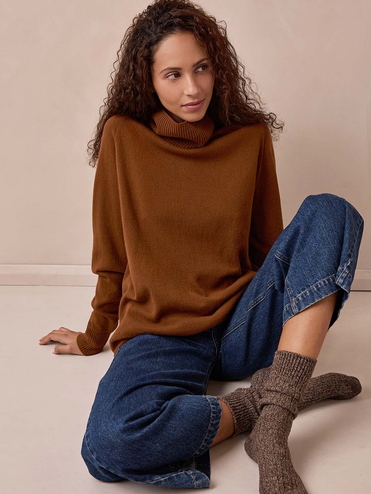 Unisex Wool Roll Neck Sweater
