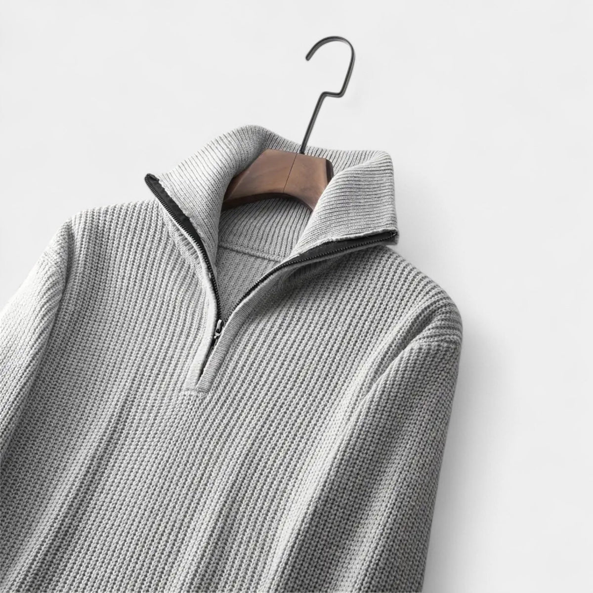 Men's Ribbed Knit Half-Zip Sweater