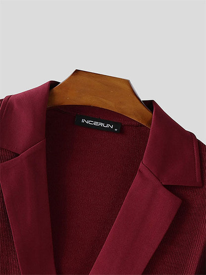 Men's Solid Knit Long Sleeve Sweater