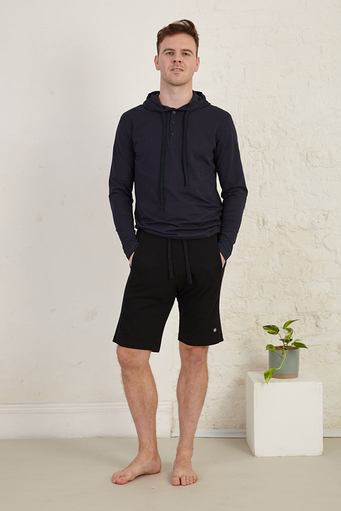 Men's Organic Cotton Henley Hoodie