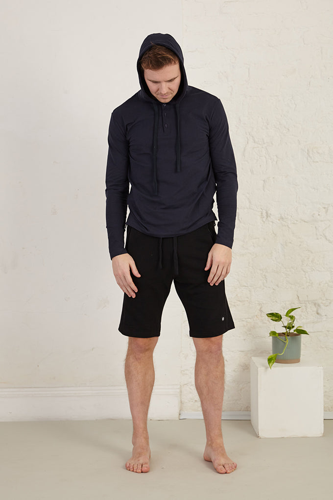 Men's Organic Cotton Henley Hoodie
