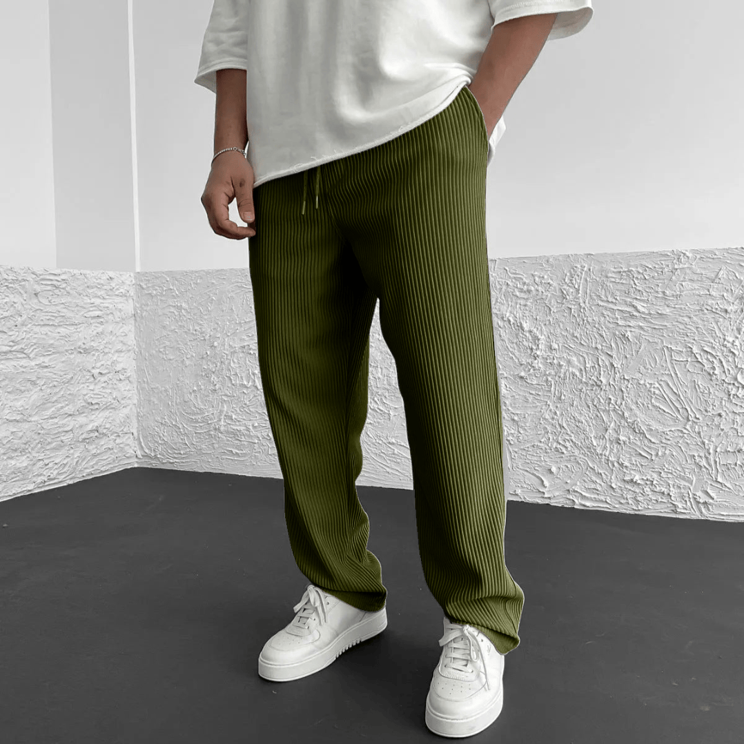 Men's Ribbed Knit Relaxed-Fit Pants