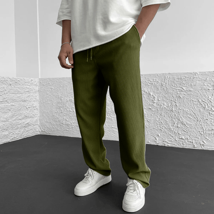 Men's Ribbed Knit Relaxed-Fit Pants