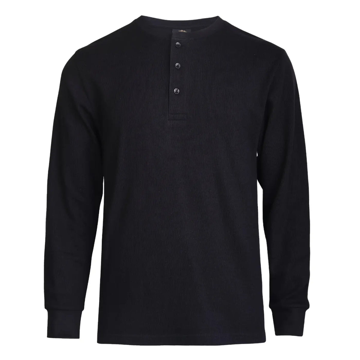 Men's Waffle-Knit Cotton Henley Thermal Shirt