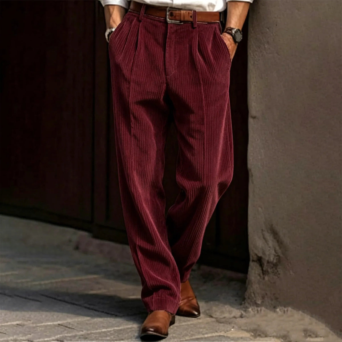 Men's Corduroy Relaxed-Fit Pants