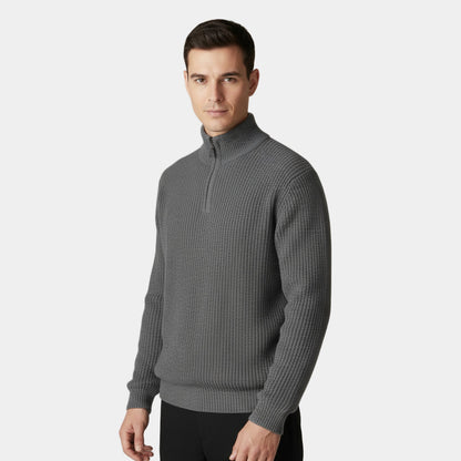 Men's Ribbed Knit Half-Zip Sweater